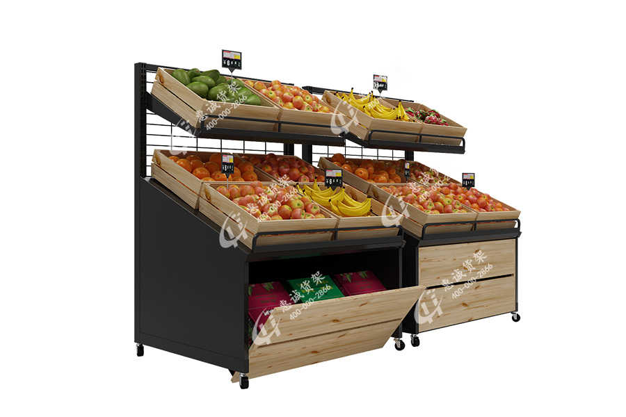 水果架 斜面双层货架_AF款