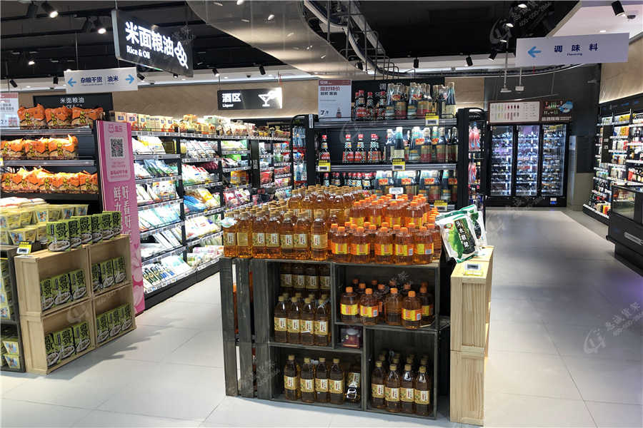 超市生鲜货架摆放图片