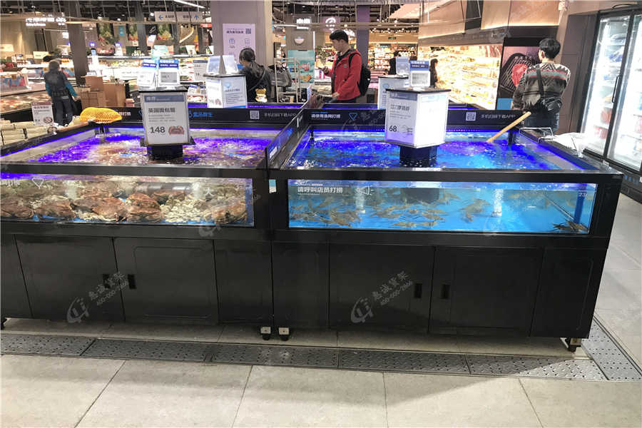 超市生鲜货架摆放图片