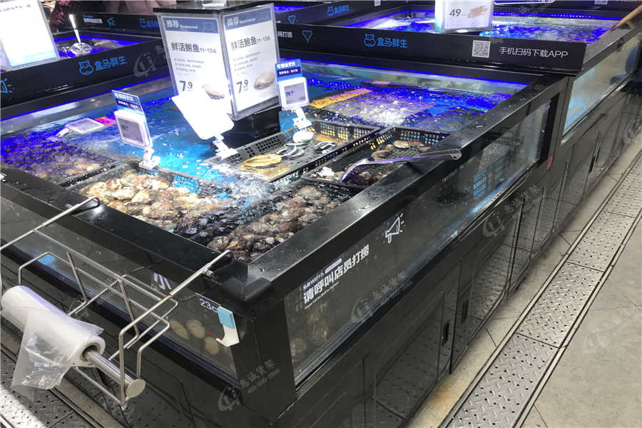 超市生鲜货架摆放图片