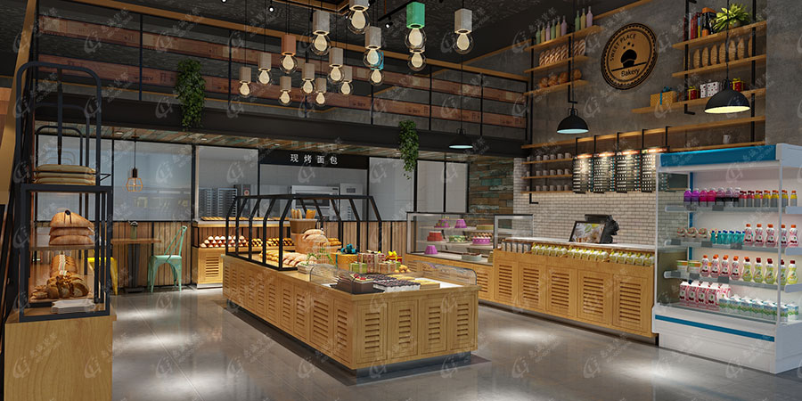 面包店货架效果图