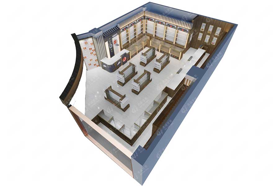 佛山素德堂药店全店俯视效果图