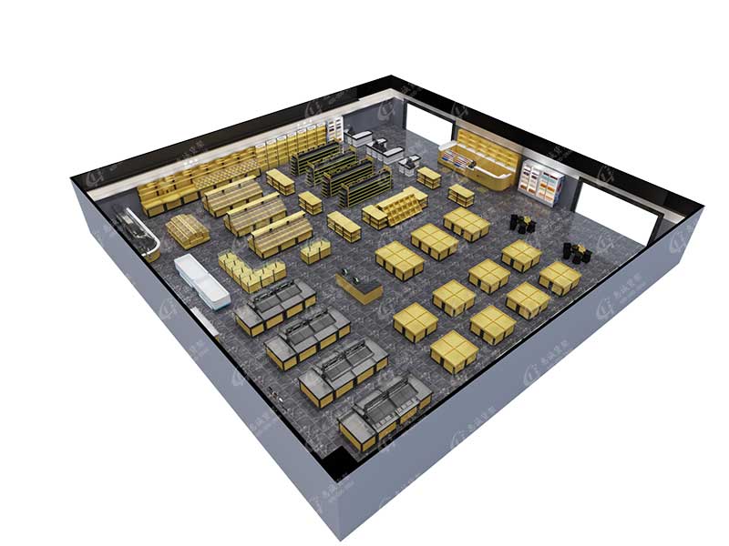 生鲜超市俯视全景图1