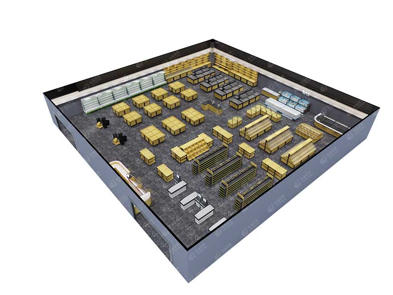 生鲜超市俯视全景图2