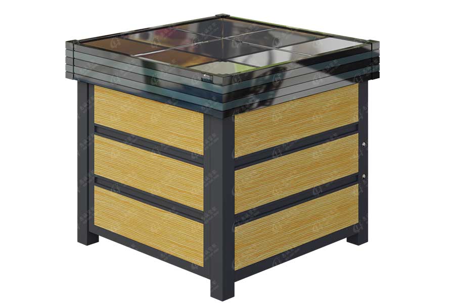 全钢超市堆头-不锈钢托盘款