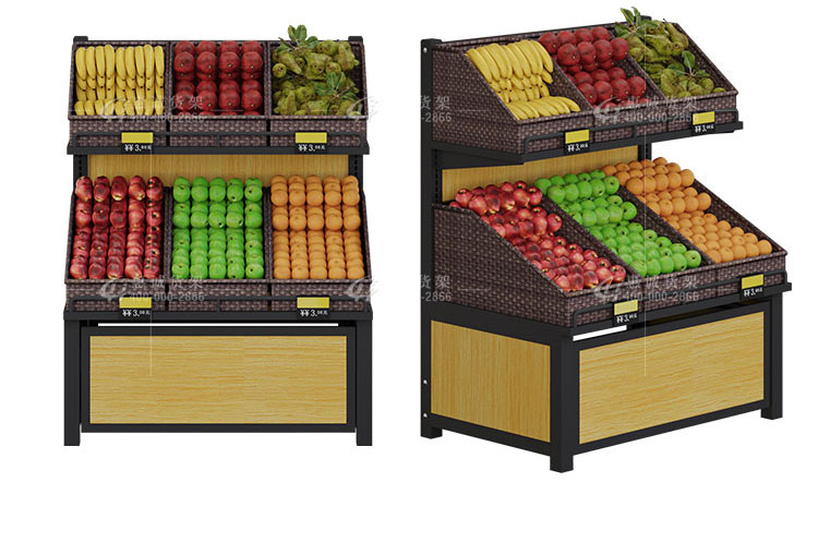 水果店两面二层货架图片1-4