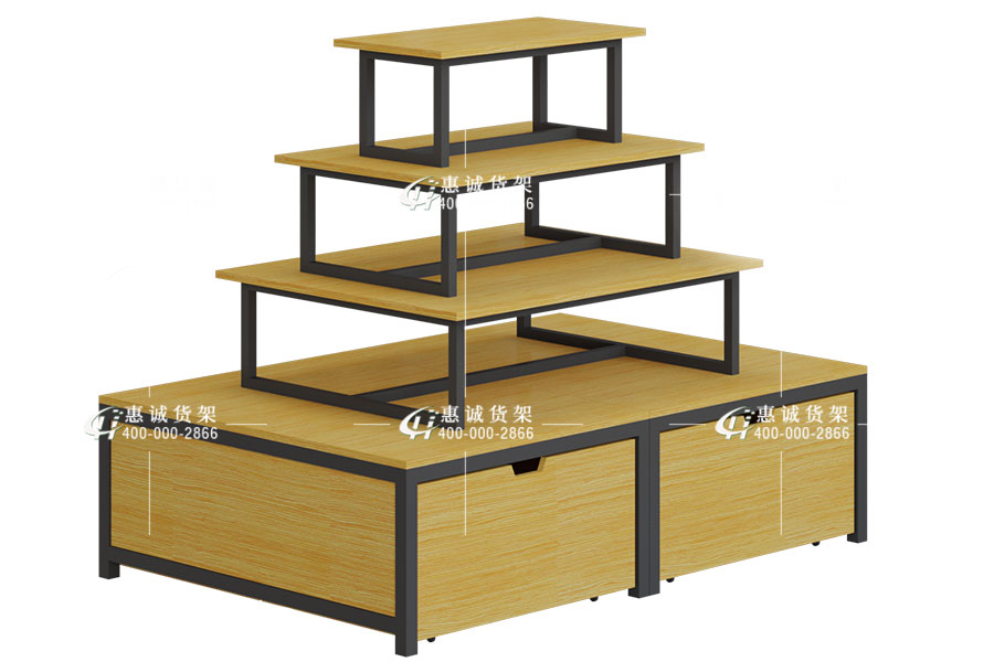 Supermarket retail store wooden display shelf