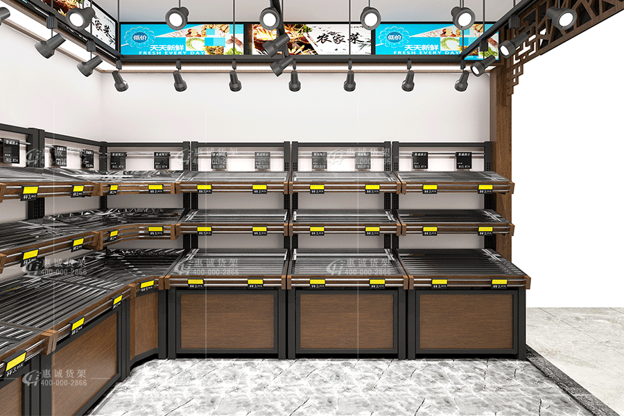 农家小院效果展示-生鲜货架图片1-2