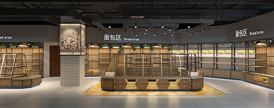 超市面包区货架图片1-5