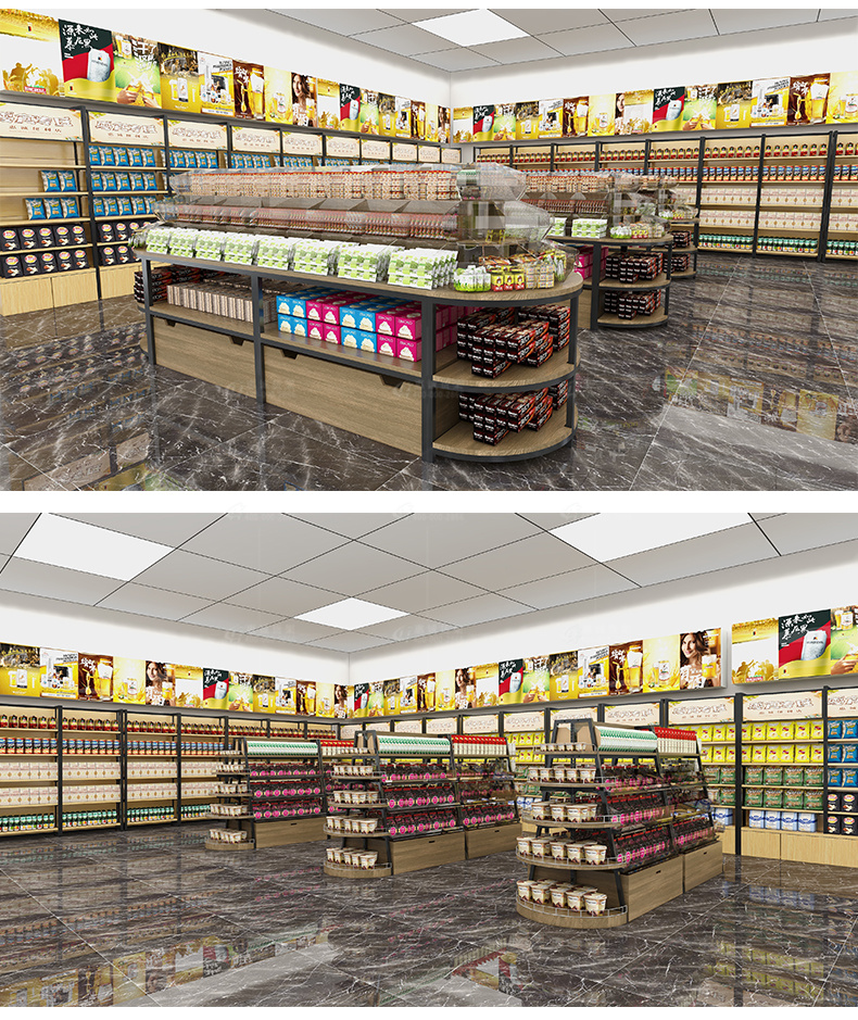 精品钢木零食货柜图片1-9