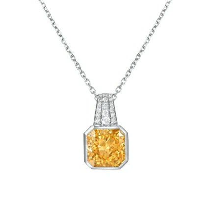 925 Silver Cubic Zirconia Yellow Necklace A73-P1917997Y-1
