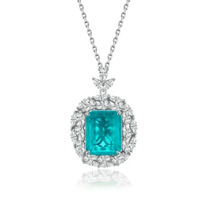 925 Silver Paraiba Color Necklace ZHF-P5512-1