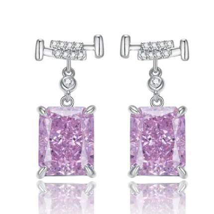 925 Silver Pink Cubic Zirconia Earrings E0756F