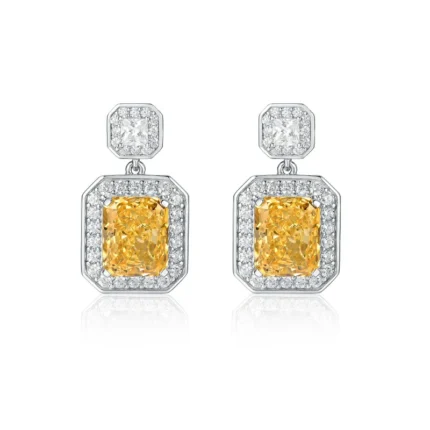 925 Silver Yellow Cubic Zirconia Earrings ES2352C1Y