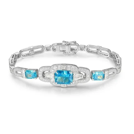 925 Silver Blue Cubic Zirconia Bracelet - Model L0348B