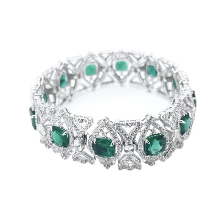 S925 Silver Cultured Emerald Bracelet ZHF-L202077